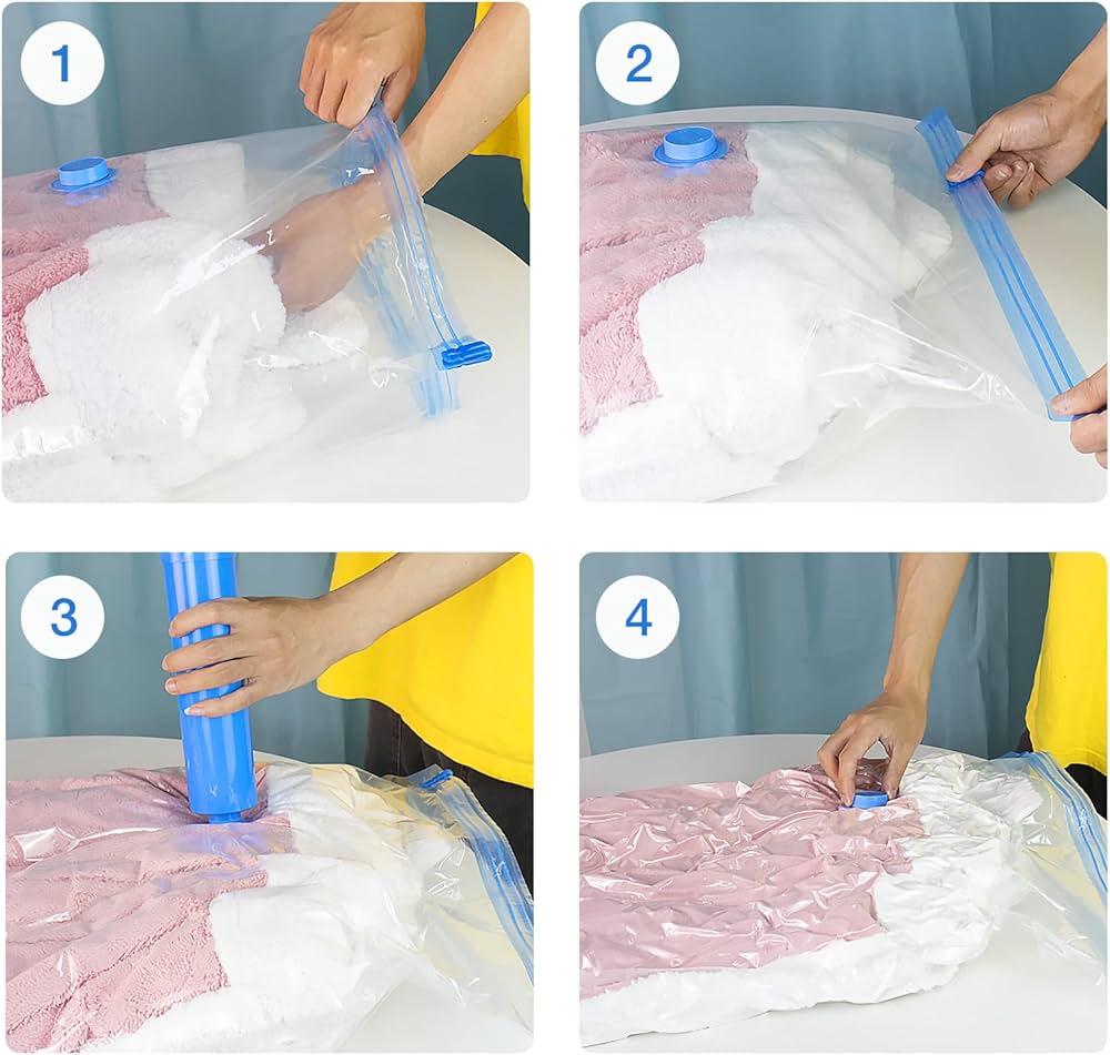 5 قطع أكياس التخزين+مضخة